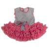 Picture of Ela Confeccion Girls Ruffle Summer Dress Panties Hairbow Set X 3 - Grey Fuschia