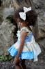 Picture of Ela Confeccion Girls Ruffle Summer Dress Panties Hairbow Set X 3 - Blue Ivory