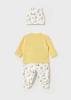 Picture of Mayoral Newborn Sunny 3 piece Set With Hat Set X 3 - Lemon Print