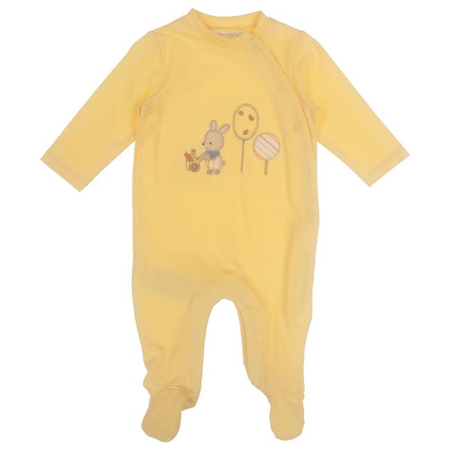 Picture of Mayoral Newborn Embroidered Front Opening Babygrow - Lemon Bunny 