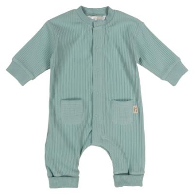 Picture of Mayoral Newborn Boys Jersey Ribbed Teddy Bottom Babygrow - Jade Green