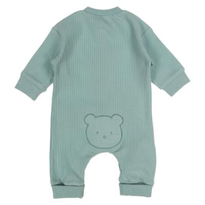 Picture of Mayoral Newborn Boys Jersey Ribbed Teddy Bottom Babygrow - Jade Green