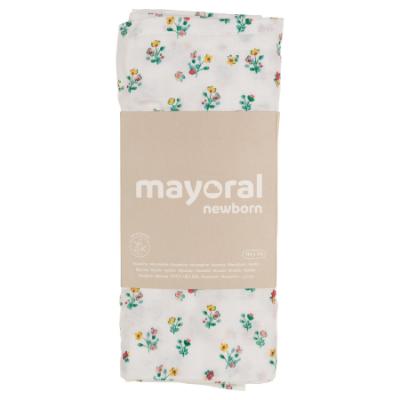 Picture of Mayoral Newborn Girls Floral Muslin Swaddle - Jade Floral Print