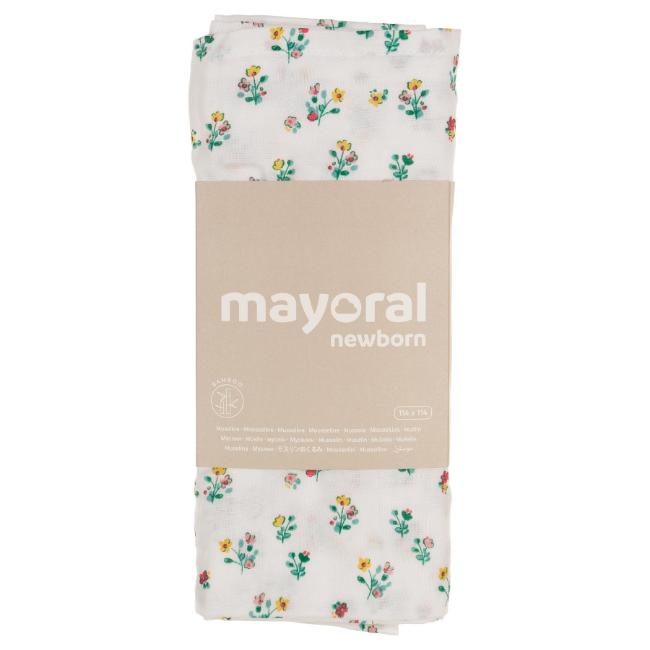 Picture of Mayoral Newborn Girls Floral Muslin Swaddle - Jade Floral Print