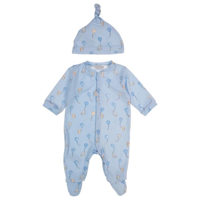 Picture of Mayoral Newborn Kite Onesie With Hat Set X 2 - Sky Blue Print