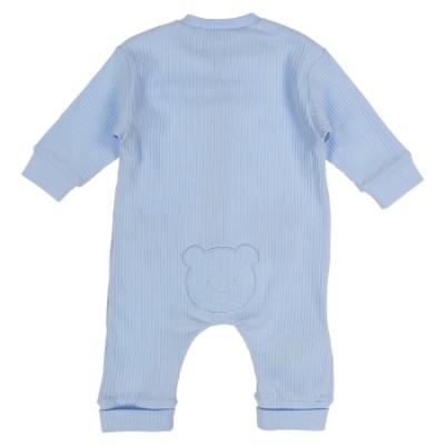 Picture of Mayoral Newborn Boys Jersey Ribbed Teddy Bottom Babygrow - Sky Blue