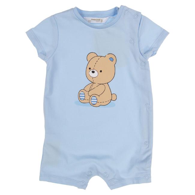 Picture of Mayoral Newborn Teddy Romper - Sky Blue Beige