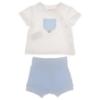 Picture of Mayoral Newborn Boys Jersey Teddy Ribbed Shorts Set - Sky Blue