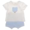 Picture of Mayoral Newborn Boys Jersey Teddy Ribbed Shorts Set - Sky Blue