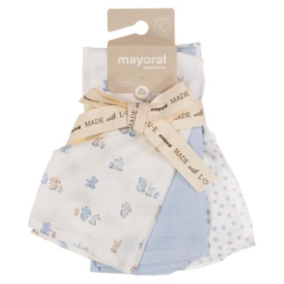 Picture of Mayoral Newborn Various Designs Muslin X 3 sets  - Sky Blue 