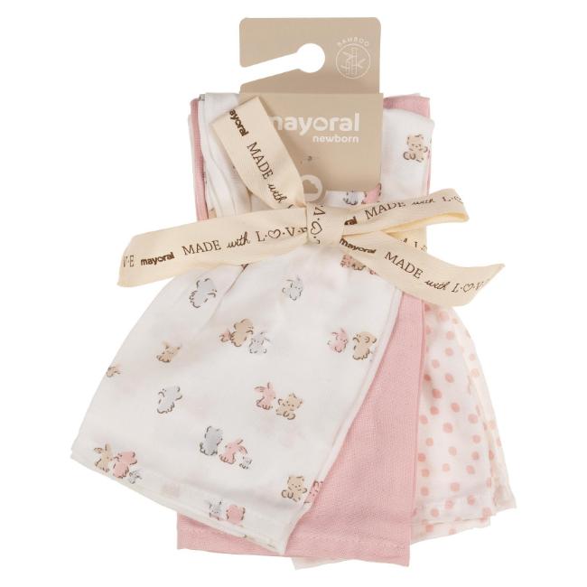 Picture of Mayoral Newborn Various Designs Muslin X 3 sets  - Baby Rose Pink