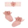 Picture of Mayoral Newborn Girls Tulle Ruffle Socks & Headband Set - Rosa Baby Pink