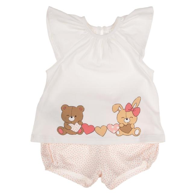 Picture of Mayoral Newborn Girls Bear & Bunny Tunic & Shorts Set X 2 - Baby Rose 