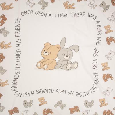 Picture of Mayoral Newborn Baby Unisex Teddy & Bunny Jersey Blanket - Beige Grey