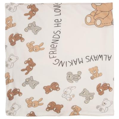 Picture of Mayoral Newborn Baby Unisex Teddy & Bunny Jersey Blanket - Beige Grey