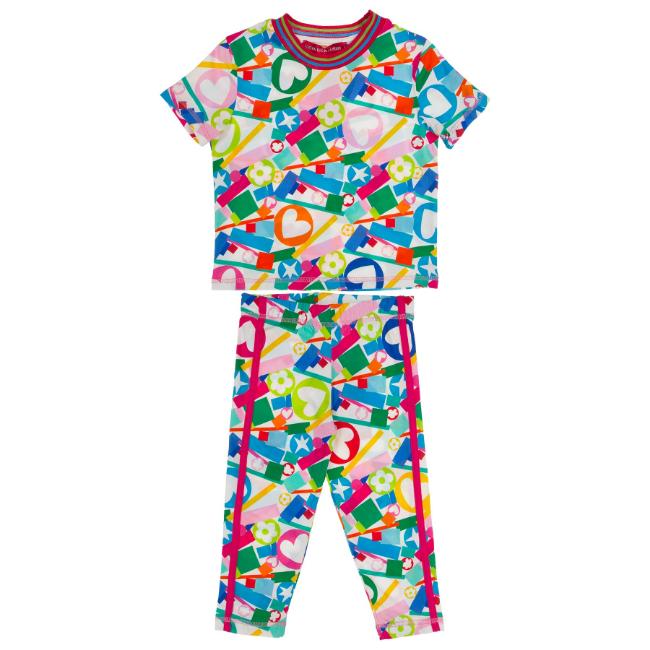 Picture of Agatha Ruiz De La Prada AOP Lisbon T-shirt & Leggings Set X 2 - Fuchsia Pink