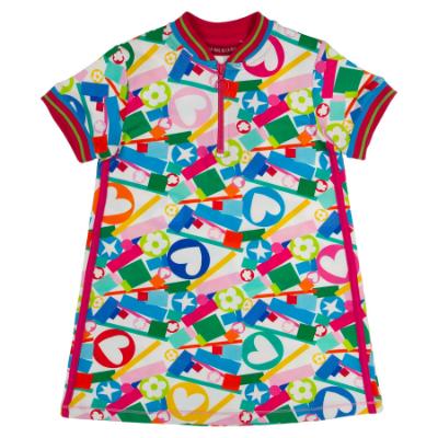 Picture of Agatha Ruiz De La Prada AOP Lisbon Polo Dress - Fuchsia Pink