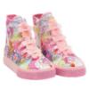 Picture of Lelli Kelly Unicorn & Flower Garland Mid Canvas  Boot With Inside Zip - White Fantasy