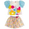 Picture of Agatha Ruiz De La Prada Monaco Puff Sleeve Top & Tulle Skirt Set X 2  - Turquoise Multi 