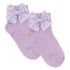 Picture of Meia Pata Extra Large Satin Double Bow Ankle Socks - Lilac