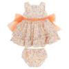 Picture of Miranda Baby Girls Floral Ruffle Dress & Panties Set X 2 - White Orange