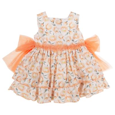 Picture of Miranda Baby Girls Floral Ruffle Dress & Panties Set X 2 - White Orange