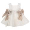 Picture of Miranda Baby Girls Occasion Dress With Side Bows - Ivory Beige 