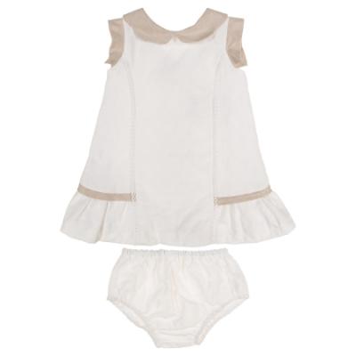 Picture of Miranda Baby Girls Textured Dress & Panties Set X 2 - Ivory Beige