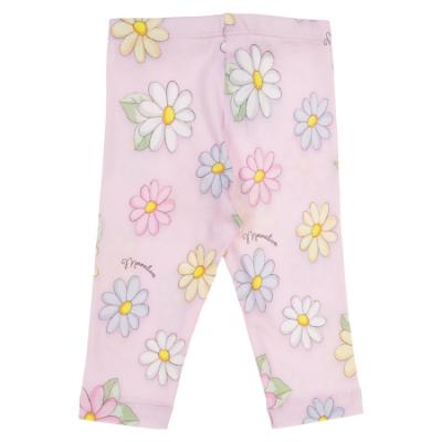 Picture of Monnalisa Bebe Girls Alice In Wonderland Floral Leggings - Pink