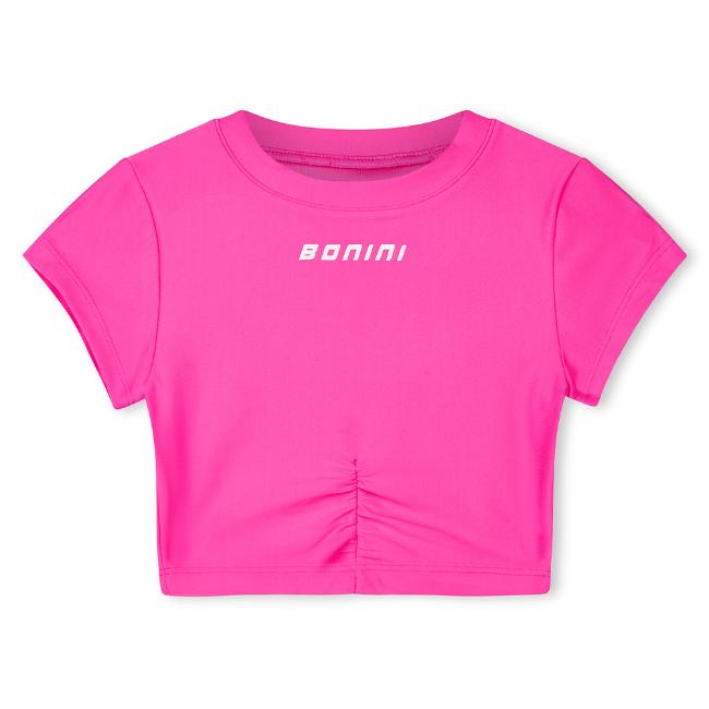 Picture of Bonini by A* Dee Aspire Short Sleeve Ruched Top - Hot Pink