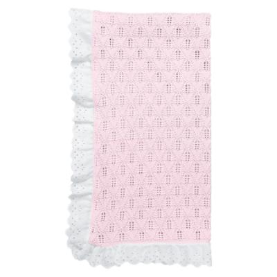 Picture of Mac Ilusion Baby Resplent Collection Boxed Shawl With Lace - Rosa Pink