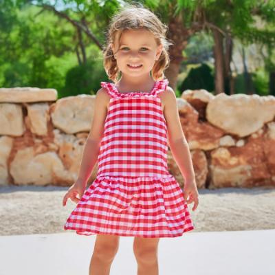 Picture of Tutto Piccolo Summer Gingham Collection Girls Sundress - Fuschia