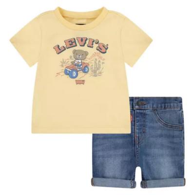 Picture of Levi's Baby Boys Western Teddy Shorts Set - Yellow