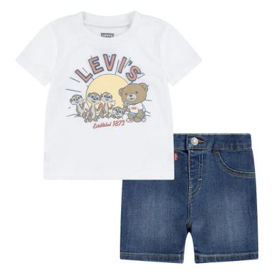 Picture of Levi's Baby Boys Meerkat Teddy Shorts Set - White