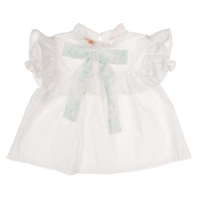 Picture of Puro Mimo Summer Collection Girls Blouse Skirted Jampants & Hairclip Set X 3 - White Mint Green