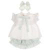 Picture of Puro Mimo Summer Collection Girls Blouse Skirted Jampants & Hairclip Set X 3 - White Mint Green