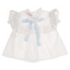 Picture of Puro Mimo Summer Collection Girls Blouse Skirted Jampants & Hairclip Set X 3 - White Pale Blue