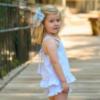 Picture of Rapife Summer Girls Gingham Ruffle Tunic & Shorts Set - White Sky Blue 