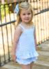 Picture of Rapife Summer Girls Gingham Ruffle Tunic & Shorts Set - White Sky Blue 