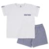 Picture of Rapife Summer Boys Gingham Shorts & T-shirt Set - White Navy Blue