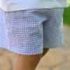 Picture of Rapife Summer Boys Gingham Shorts & T-shirt Set - White Navy Blue