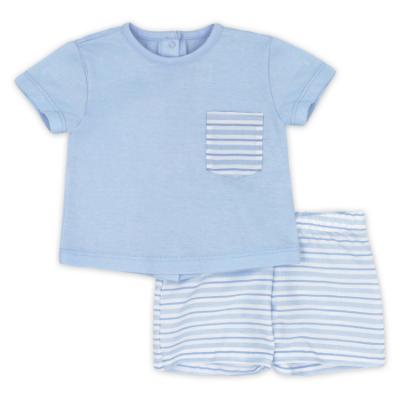 Picture of Rapife Summer Baby Boys Top & Stripe Shorts Set - Sky Blue