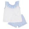 Picture of Rapife Summer Girls Ruffle Tunic & Stripe Shorts Set - Sky Blue