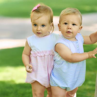 Picture of Rapife Summer Baby Boys Stripe Romper - White Sky Blue