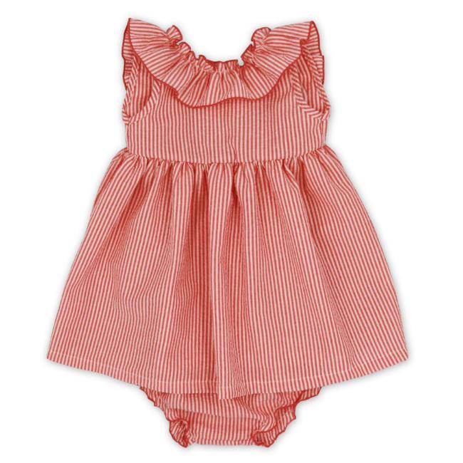 Picture of Rapife Summer Girls Ruffle Collar Dress & Panties Set X 2 - Orange Gingham