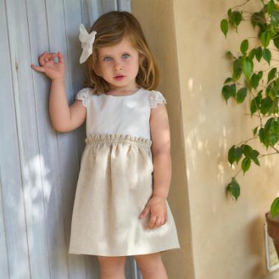 Picture of Rapife Summer Girls Lace Sleeve Dress - Ivory Beige