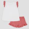 Picture of Rapife Summer Girls Cherry Tunic & Ruffle Shorts Set - White Red Gingham