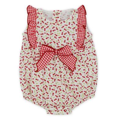 Picture of Rapife Summer Baby Girls Cherry & Ruffle Romper - Red Gingham