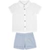 Picture of Rapife Summer Boys Shirt & Bermuda Shorts Set - White Sky Blue 