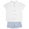 Picture of Rapife Summer Boys Shirt & Bermuda Shorts Set - White Sky Blue 